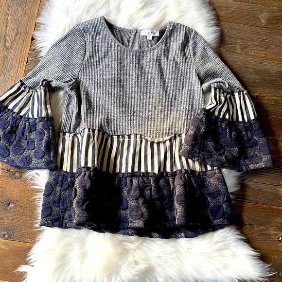 Anthropologie Tops - THML tiered multi-media bell sleeved popover NWOT Size Small